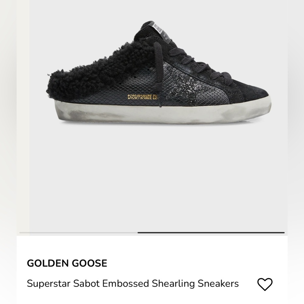 Golden Goose Super Star Sabot Black Shearling Sneakers Size 40